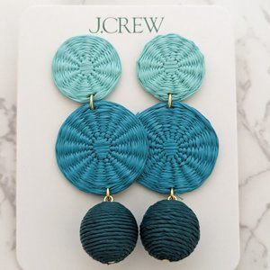 J.Crew Triple-Drop Raffia Earrings